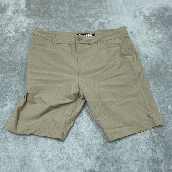 Hang Ten Mens Tan Stretch Chino Shorts Size 36 Casual Lightweight a0398 - Picture 1 of 6